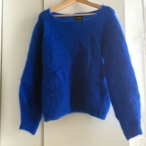 Noos Women's Royal Blue Angora Blend Sweater